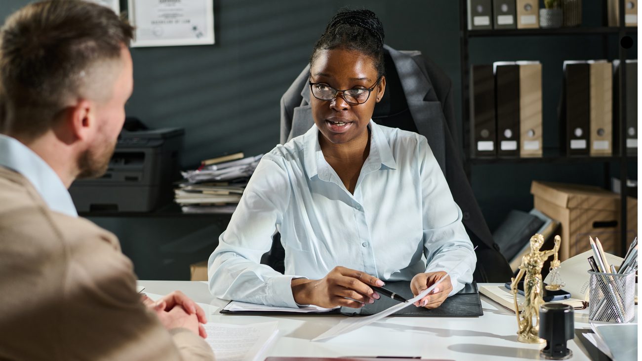 A consultant working one-on-one with a client
